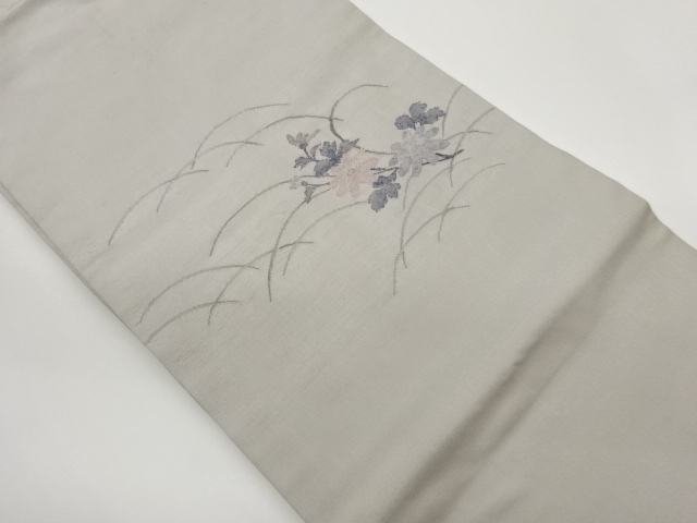 JAPANESE KIMONO / CHRYSANTHEMUM PATTERN WEAVING GRASS NAGOYA OBI